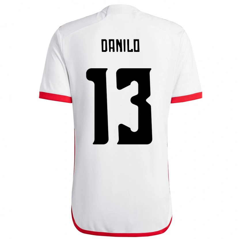 Danxen Mænd Danilo #13 Rød Sort Udebane Spillertrøjer 2025/26 Trøje T-Shirt