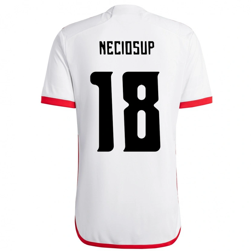 Danxen Mænd Adriano Neciosup #18 Rød Sort Udebane Spillertrøjer 2025/26 Trøje T-Shirt