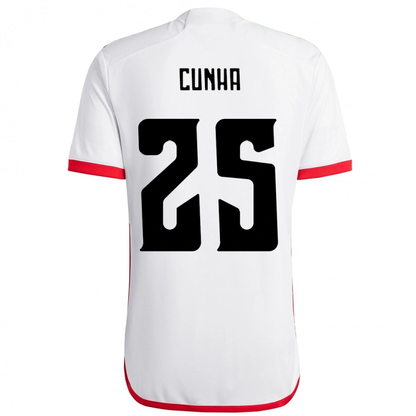 Danxen Mænd Matheus Cunha #25 Rød Sort Udebane Spillertrøjer 2025/26 Trøje T-Shirt