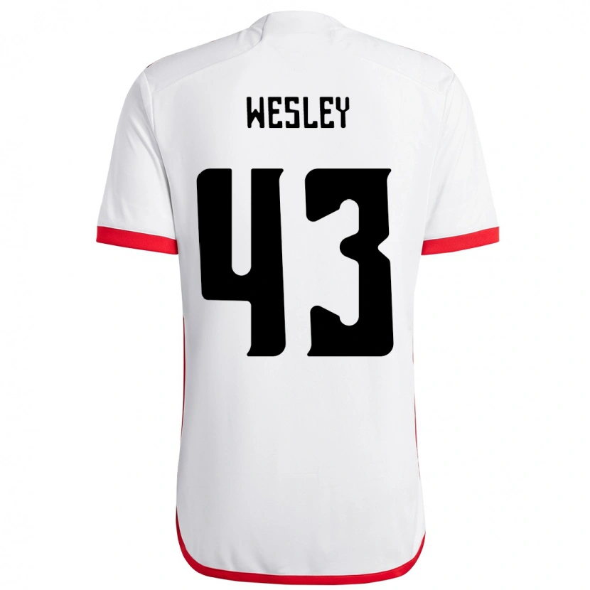 Danxen Mænd Wesley #43 Rød Sort Udebane Spillertrøjer 2025/26 Trøje T-Shirt