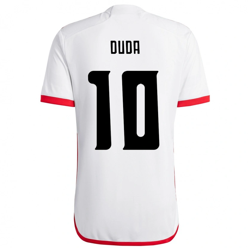 Danxen Mænd Duda Francelino #10 Rød Sort Udebane Spillertrøjer 2025/26 Trøje T-Shirt