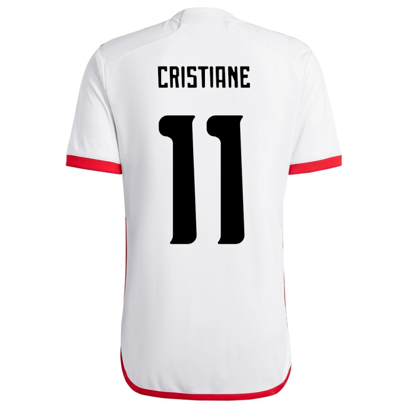 Danxen Mænd Cristiane #11 Rød Sort Udebane Spillertrøjer 2025/26 Trøje T-Shirt