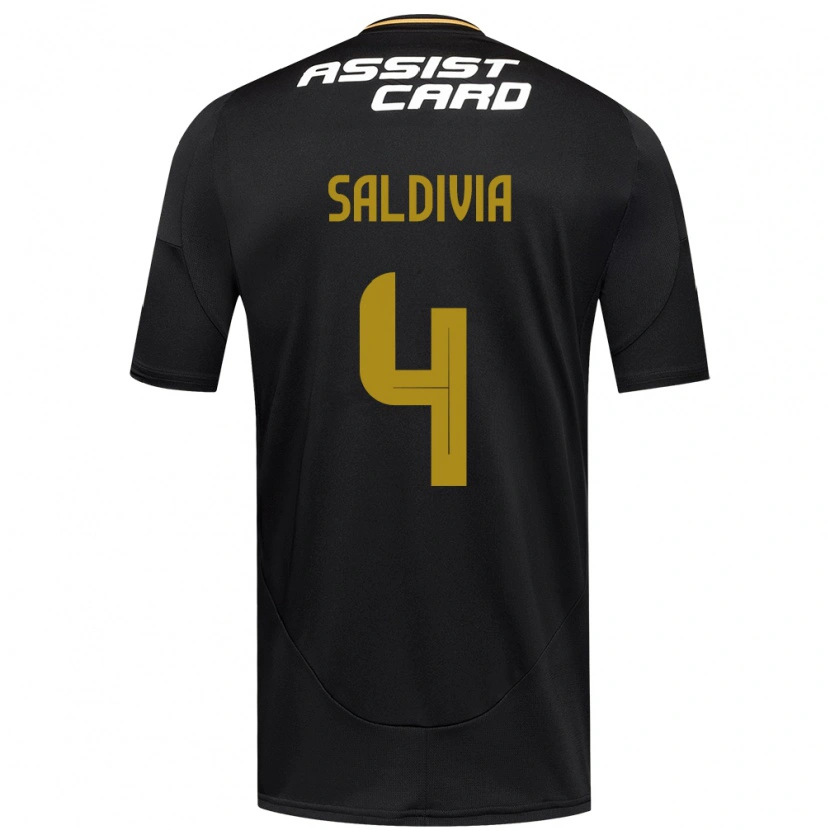 Danxen Mænd Alan Saldivia #4 Sort Hvid Gul Udebane Spillertrøjer 2025/26 Trøje T-Shirt