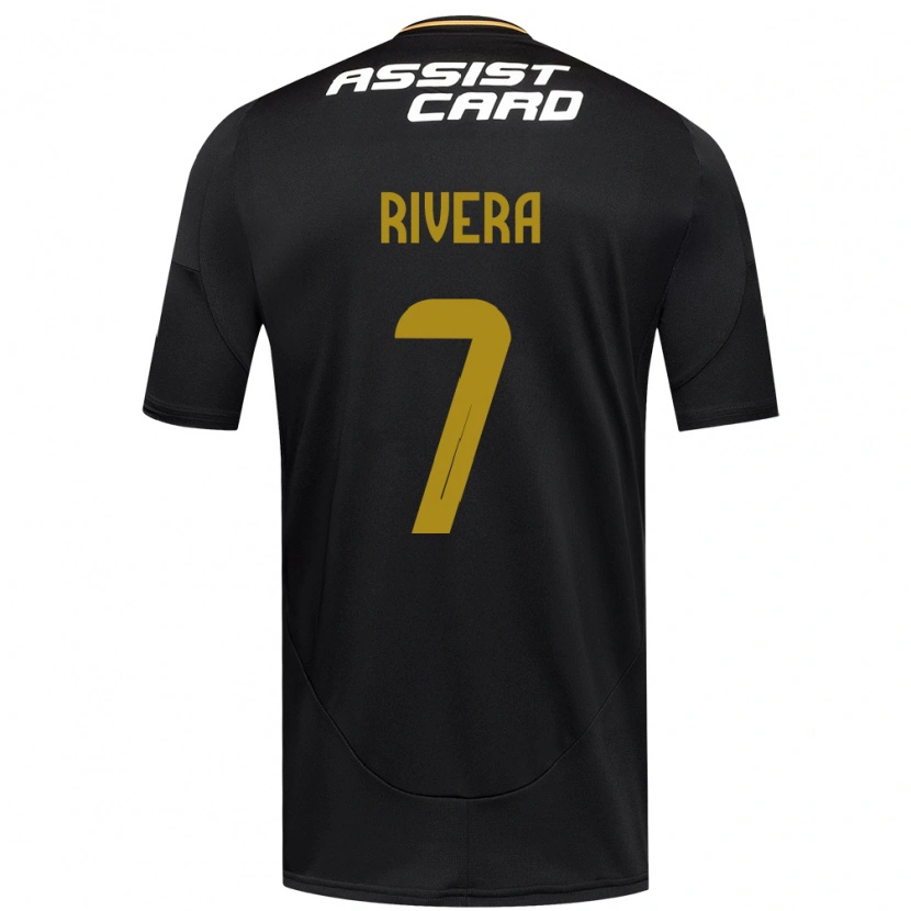 Danxen Mænd Francisco Rivera #7 Sort Hvid Gul Udebane Spillertrøjer 2025/26 Trøje T-Shirt