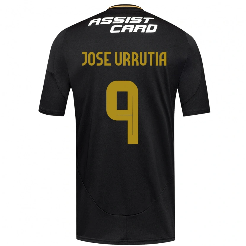 Danxen Mænd María José Urrutia #9 Sort Hvid Gul Udebane Spillertrøjer 2025/26 Trøje T-Shirt