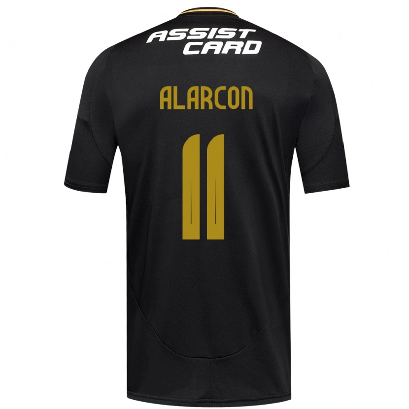 Danxen Mænd Antonia Alarcón #11 Sort Hvid Gul Udebane Spillertrøjer 2025/26 Trøje T-Shirt