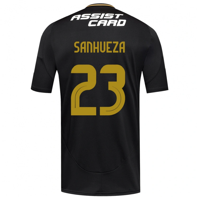 Danxen Mænd Nicol Sanhueza #23 Sort Hvid Gul Udebane Spillertrøjer 2025/26 Trøje T-Shirt