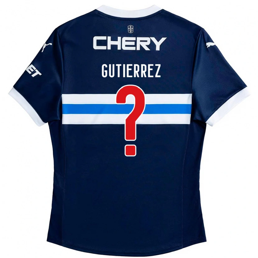 Danxen Mænd Felipe Gutierrez #0 Sort Blå Udebane Spillertrøjer 2025/26 Trøje T-Shirt