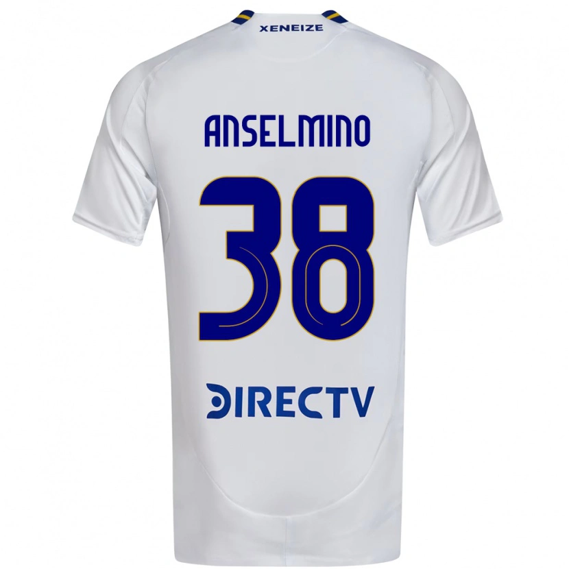 Danxen Mænd Aarón Anselmino #38 Royal Blå Gul Udebane Spillertrøjer 2025/26 Trøje T-Shirt