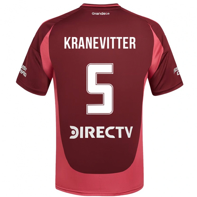 Danxen Mænd Matías Kranevitter #5 Hvid Rød Udebane Spillertrøjer 2025/26 Trøje T-Shirt