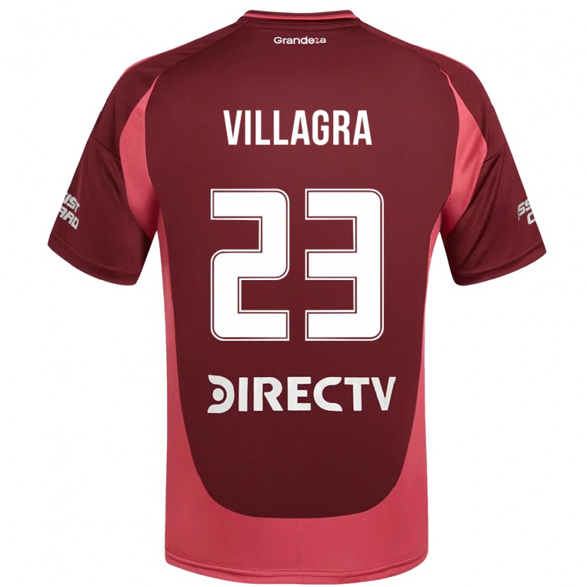 Danxen Mænd Rodrigo Villagra #23 Hvid Rød Udebane Spillertrøjer 2025/26 Trøje T-Shirt