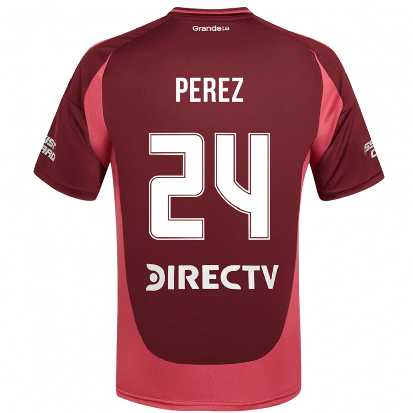 Danxen Mænd Enzo Pérez #24 Hvid Rød Udebane Spillertrøjer 2025/26 Trøje T-Shirt