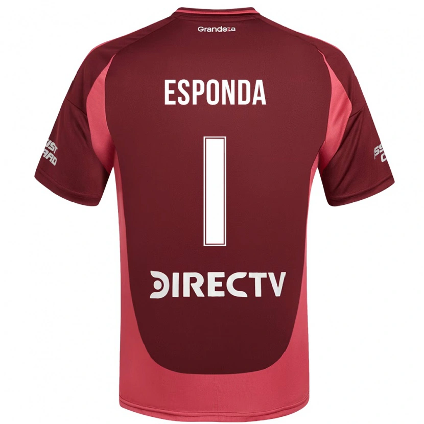 Danxen Mænd Lara Esponda #1 Hvid Rød Udebane Spillertrøjer 2025/26 Trøje T-Shirt