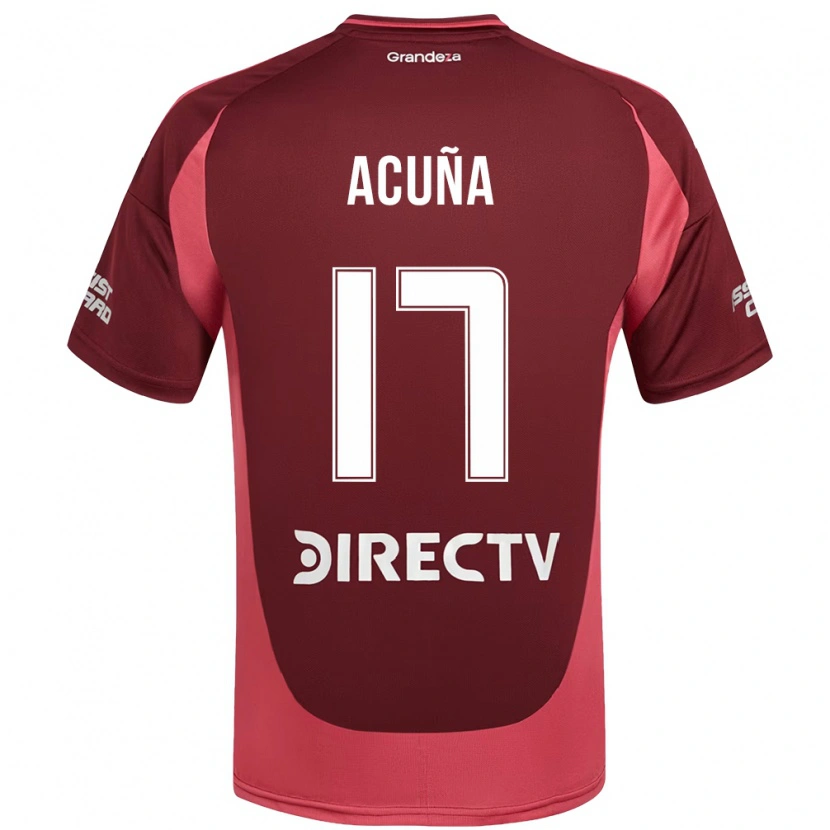 Danxen Mænd Ayelén Acuña #17 Hvid Rød Udebane Spillertrøjer 2025/26 Trøje T-Shirt