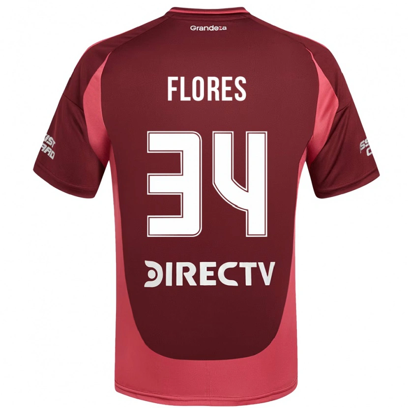 Danxen Mænd Brenda Flores #34 Hvid Rød Udebane Spillertrøjer 2025/26 Trøje T-Shirt