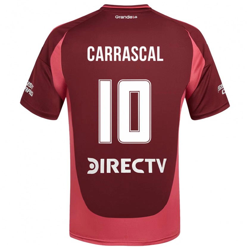 Danxen Mænd Jorge Carrascal #10 Hvid Rød Udebane Spillertrøjer 2025/26 Trøje T-Shirt