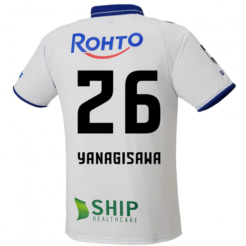 Danxen Mænd Ko Yanagisawa #26 Blå Hvid Sort Udebane Spillertrøjer 2025/26 Trøje T-Shirt