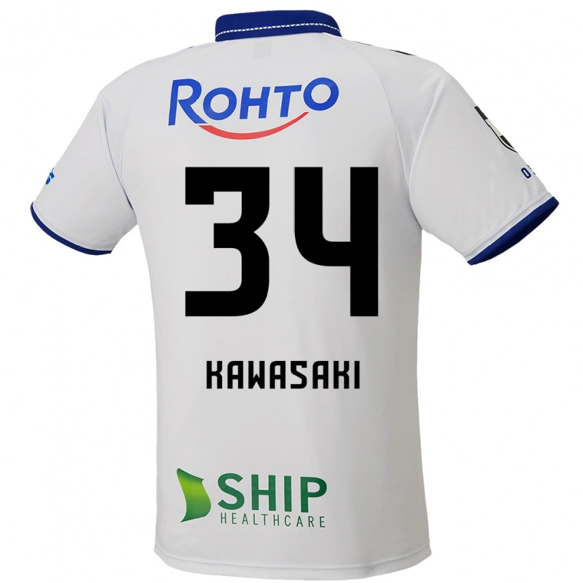 Danxen Mænd Shuhei Kawasaki #34 Blå Hvid Sort Udebane Spillertrøjer 2025/26 Trøje T-Shirt