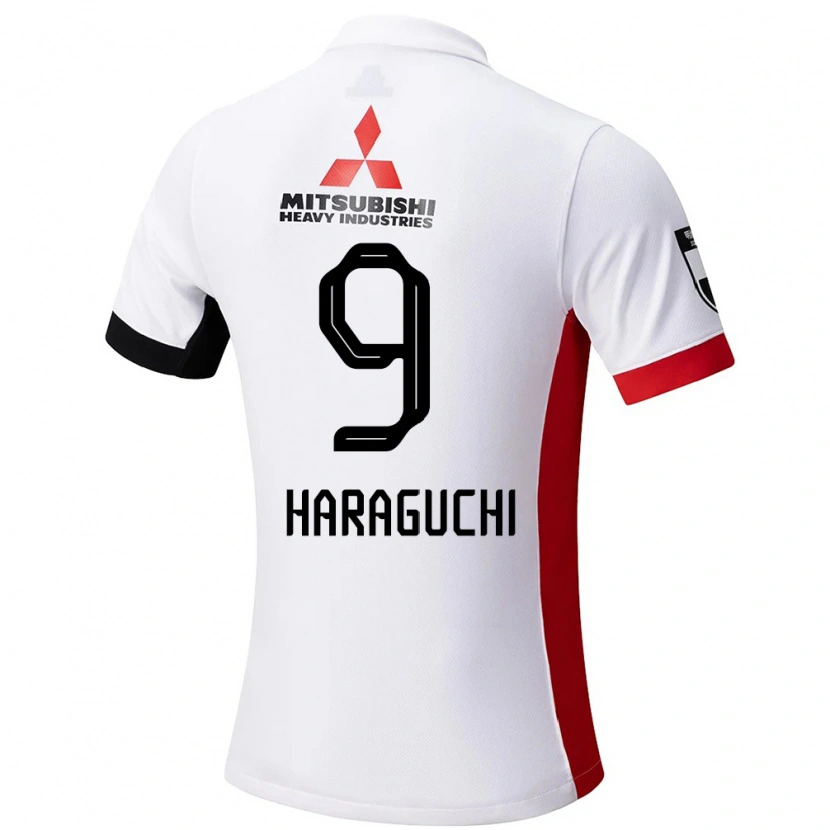 Danxen Mænd Genki Haraguchi #9 Rød Hvid Udebane Spillertrøjer 2025/26 Trøje T-Shirt