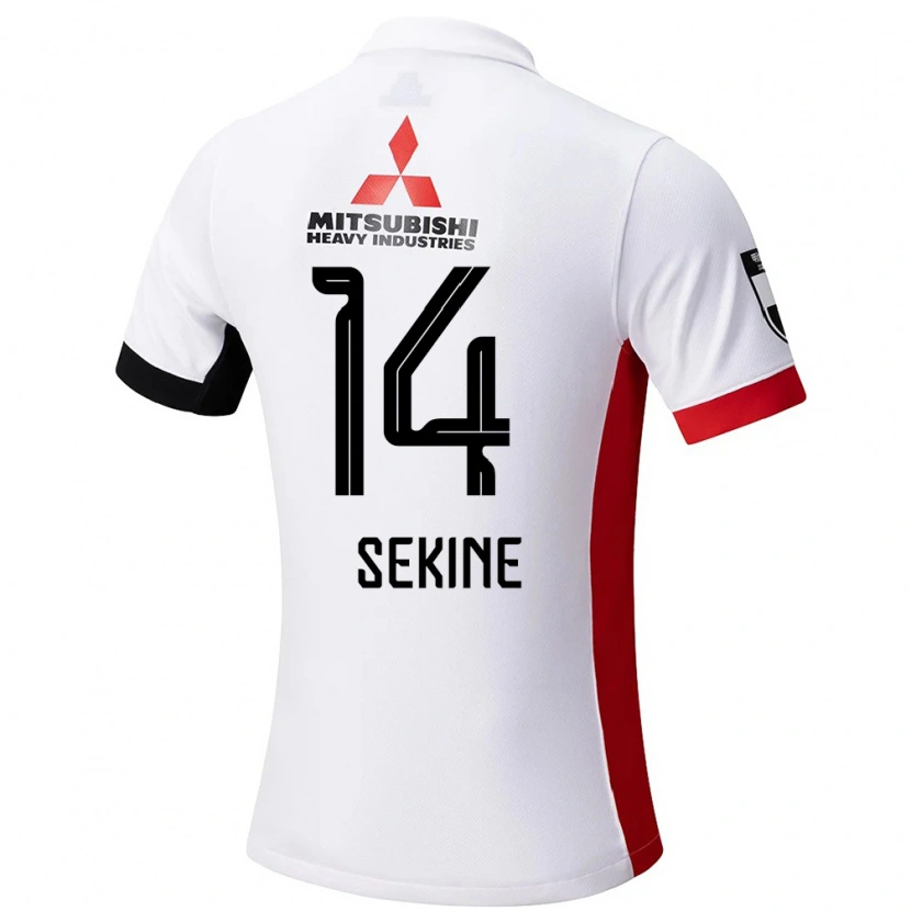 Danxen Mænd Takahiro Sekine #14 Rød Hvid Udebane Spillertrøjer 2025/26 Trøje T-Shirt