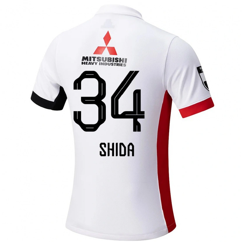 Danxen Mænd Izuho Shida #34 Rød Hvid Udebane Spillertrøjer 2025/26 Trøje T-Shirt