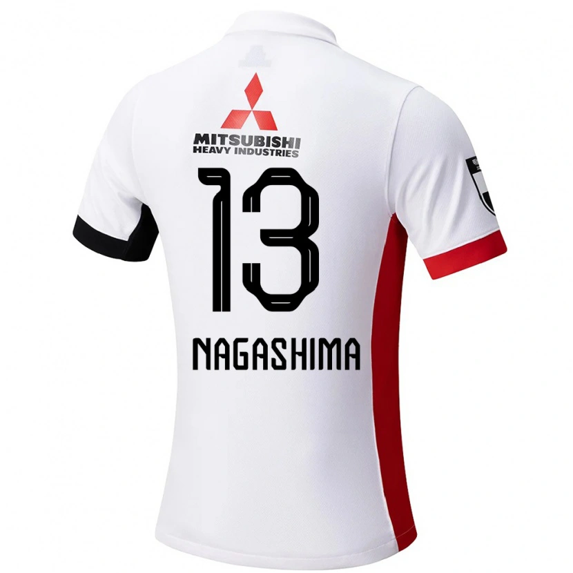 Danxen Mænd Reina Nagashima #13 Rød Hvid Udebane Spillertrøjer 2025/26 Trøje T-Shirt