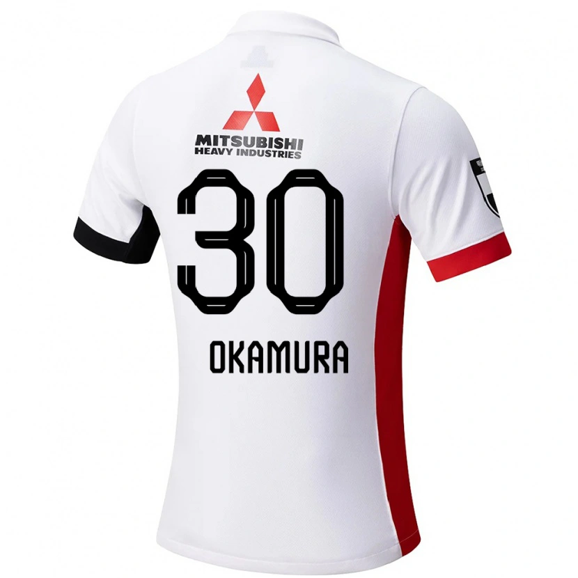 Danxen Mænd Raika Okamura #30 Rød Hvid Udebane Spillertrøjer 2025/26 Trøje T-Shirt