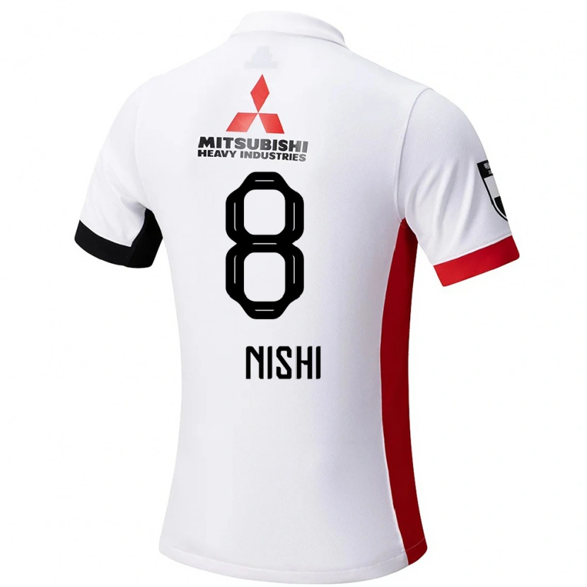 Danxen Mænd Daigo Nishi #8 Rød Hvid Udebane Spillertrøjer 2025/26 Trøje T-Shirt