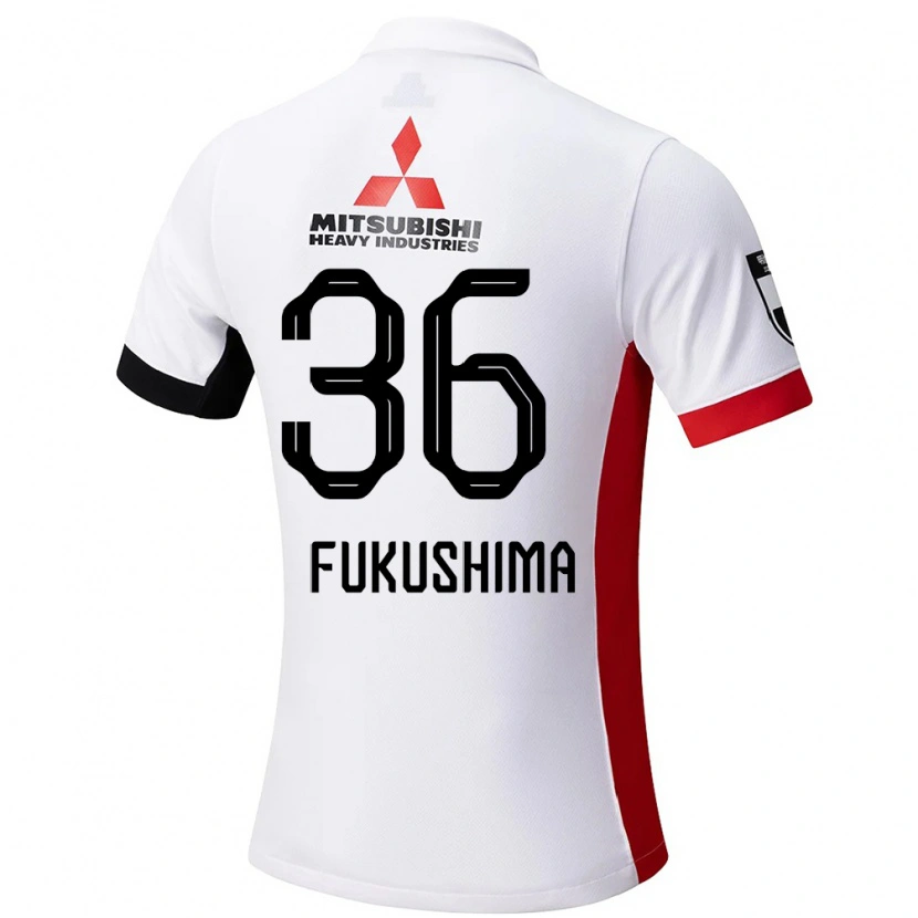 Danxen Mænd Ryuya Fukushima #36 Rød Hvid Udebane Spillertrøjer 2025/26 Trøje T-Shirt