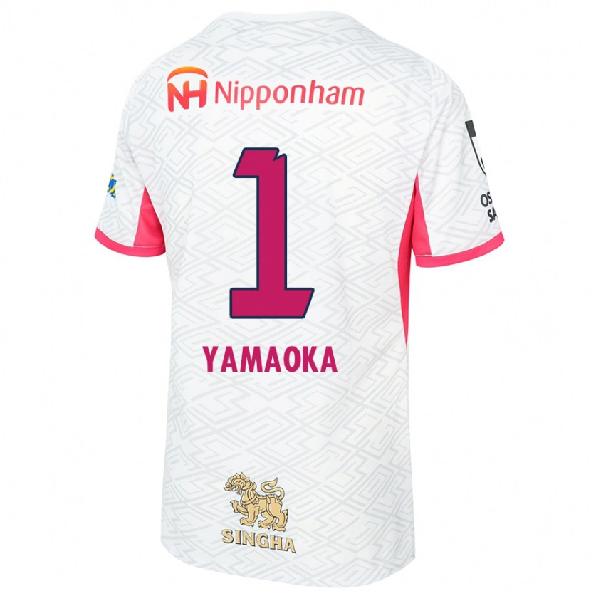Danxen Mænd Kumpei Yamaoka #1 Sakura Pink Hvid Udebane Spillertrøjer 2025/26 Trøje T-Shirt
