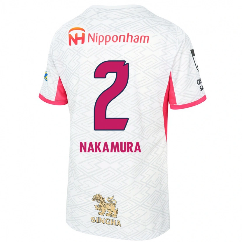 Danxen Mænd Takumi Nakamura #2 Sakura Pink Hvid Udebane Spillertrøjer 2025/26 Trøje T-Shirt