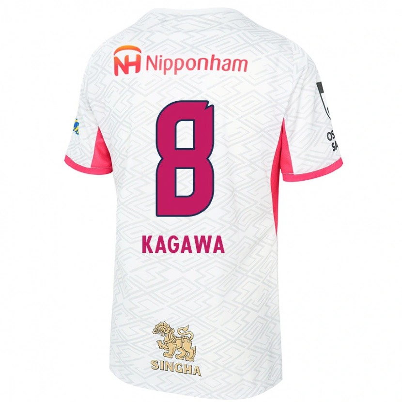 Danxen Mænd Shinji Kagawa #8 Sakura Pink Hvid Udebane Spillertrøjer 2025/26 Trøje T-Shirt