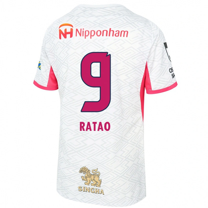 Danxen Mænd Rafael Ratão #9 Sakura Pink Hvid Udebane Spillertrøjer 2025/26 Trøje T-Shirt