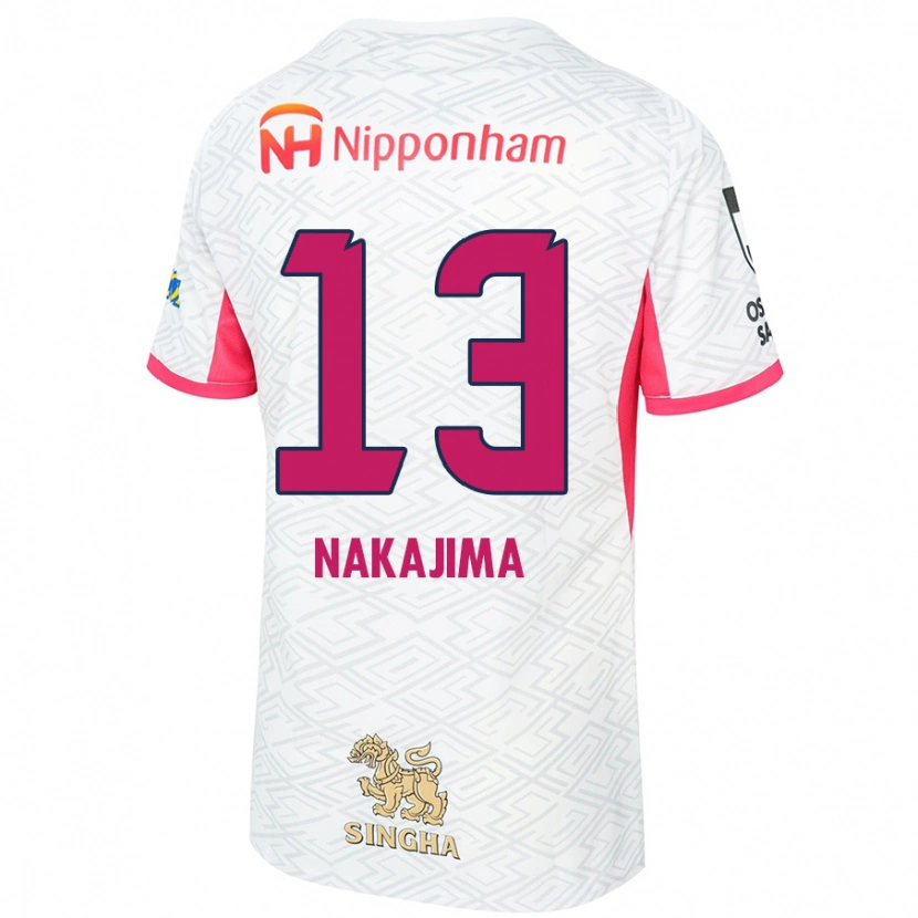 Danxen Mænd Motohiko Nakajima #13 Sakura Pink Hvid Udebane Spillertrøjer 2025/26 Trøje T-Shirt
