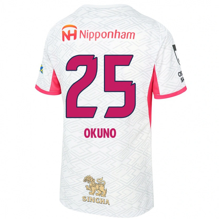 Danxen Mænd Hiroaki Okuno #25 Sakura Pink Hvid Udebane Spillertrøjer 2025/26 Trøje T-Shirt