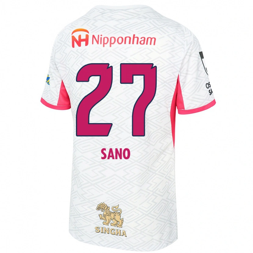 Danxen Mænd Taiki Sano #27 Sakura Pink Hvid Udebane Spillertrøjer 2025/26 Trøje T-Shirt