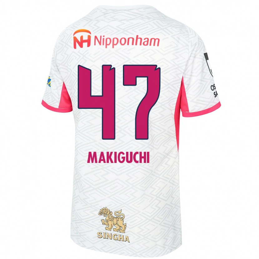 Danxen Mænd Kazuma Makiguchi #47 Sakura Pink Hvid Udebane Spillertrøjer 2025/26 Trøje T-Shirt