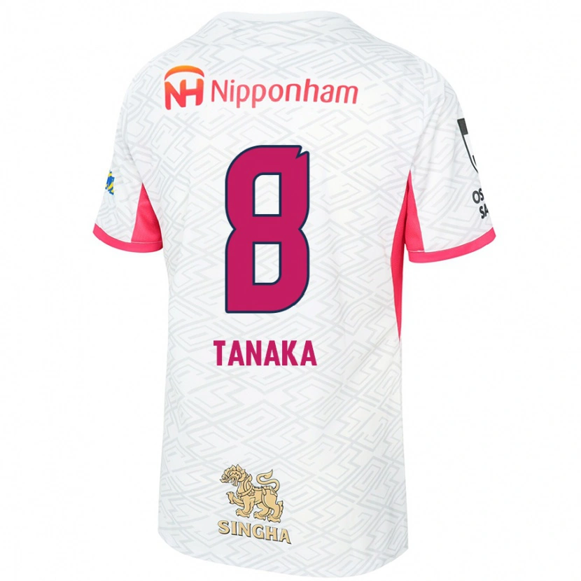 Danxen Mænd Tomoko Tanaka #8 Sakura Pink Hvid Udebane Spillertrøjer 2025/26 Trøje T-Shirt