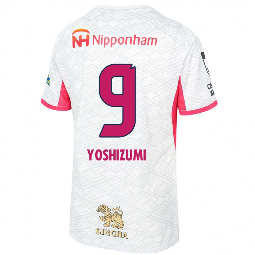 Danxen Mænd Warai Yoshizumi #9 Sakura Pink Hvid Udebane Spillertrøjer 2025/26 Trøje T-Shirt