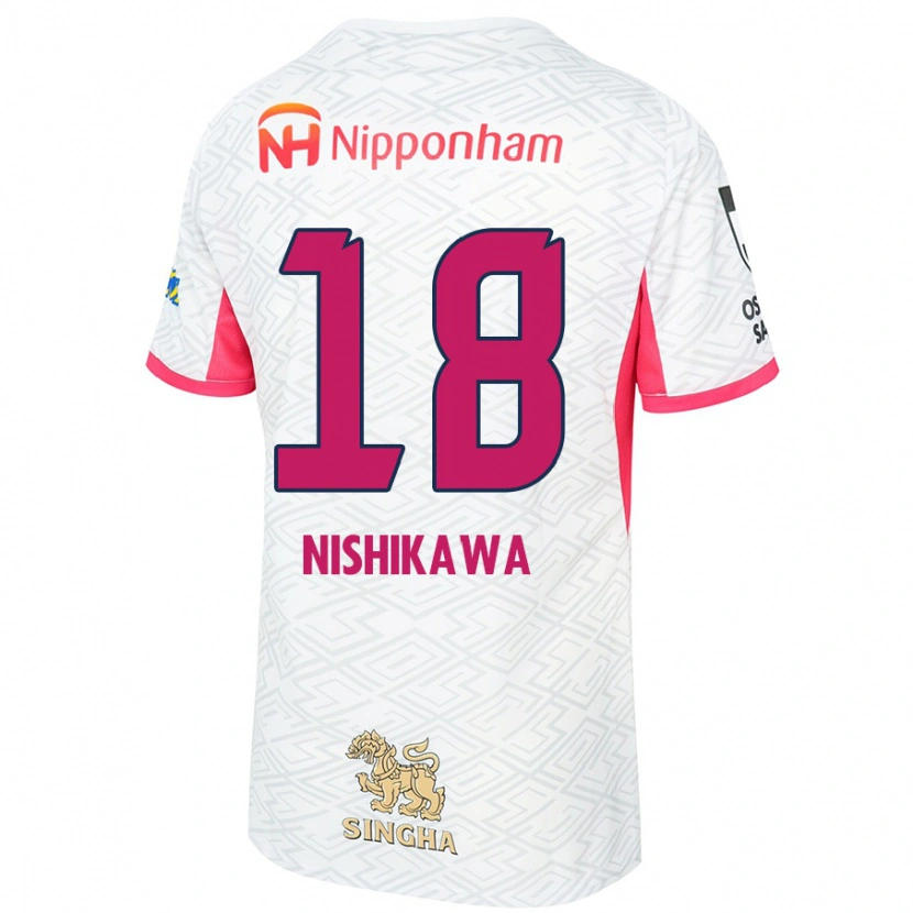 Danxen Mænd Jun Nishikawa #18 Sakura Pink Hvid Udebane Spillertrøjer 2025/26 Trøje T-Shirt