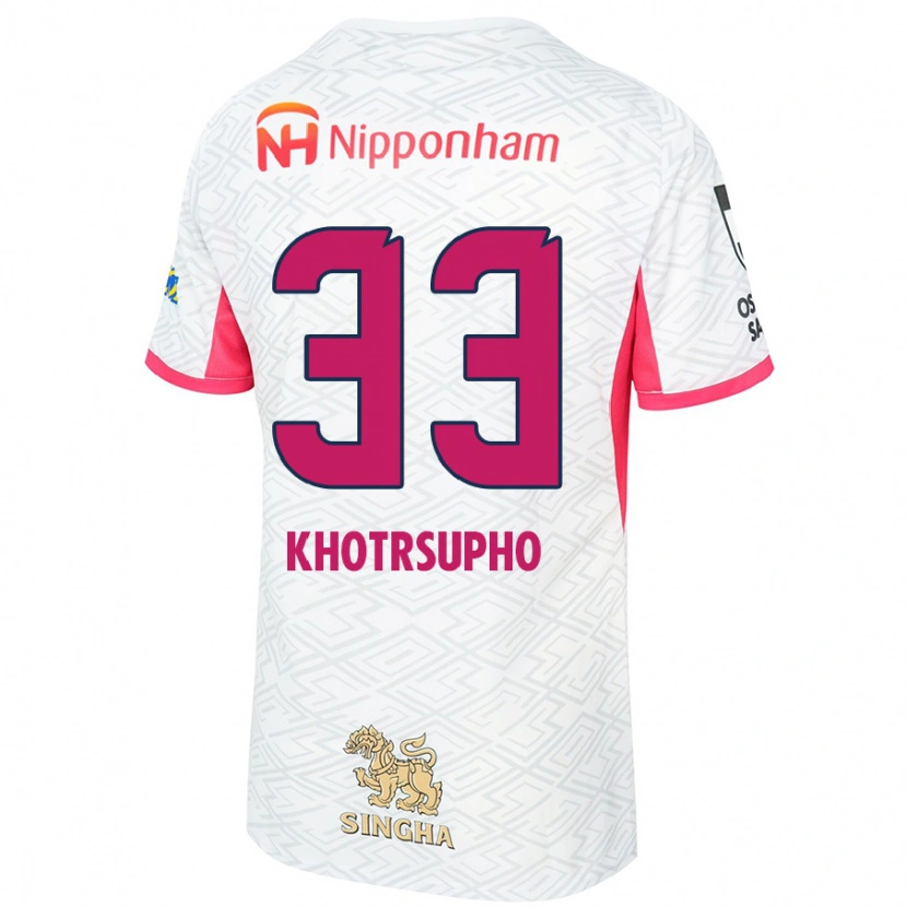 Danxen Mænd Tawan Khotrsupho #33 Sakura Pink Hvid Udebane Spillertrøjer 2025/26 Trøje T-Shirt