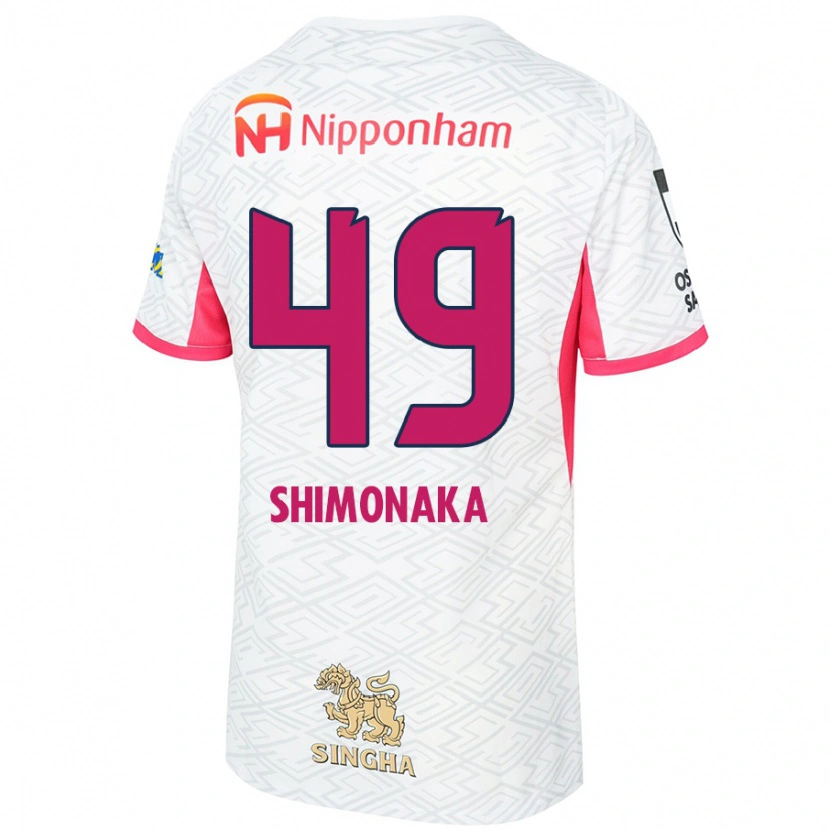 Danxen Mænd Ryoga Shimonaka #49 Sakura Pink Hvid Udebane Spillertrøjer 2025/26 Trøje T-Shirt
