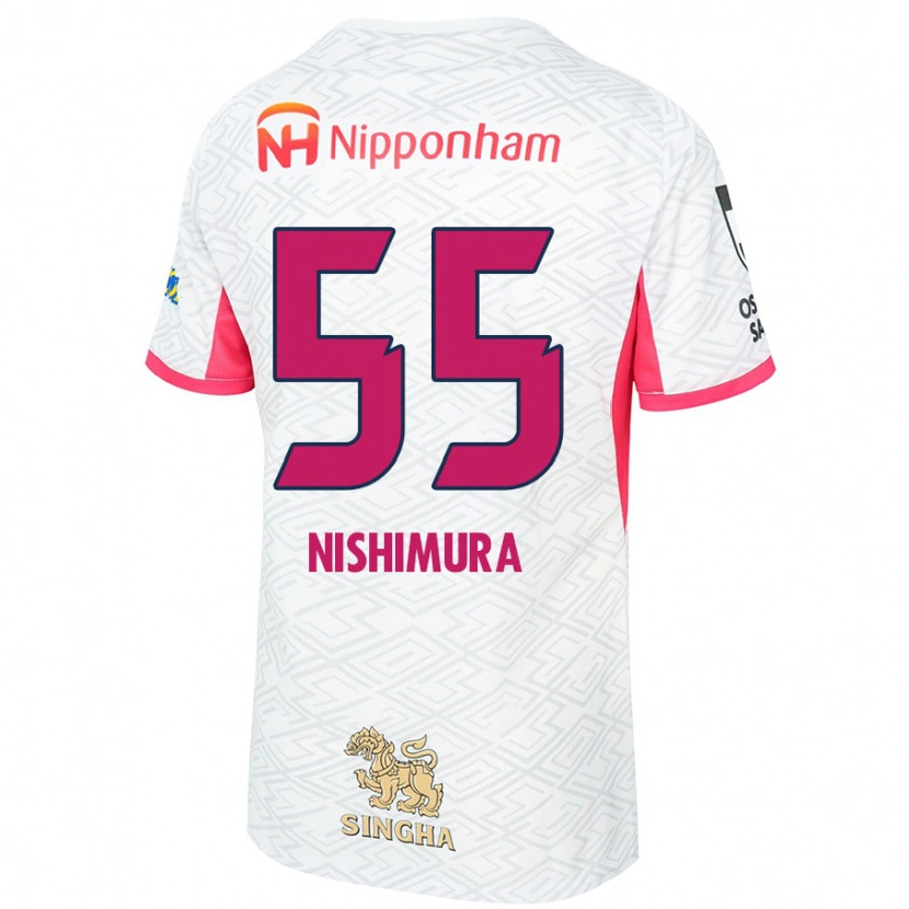 Danxen Mænd Subaru Nishimura #55 Sakura Pink Hvid Udebane Spillertrøjer 2025/26 Trøje T-Shirt