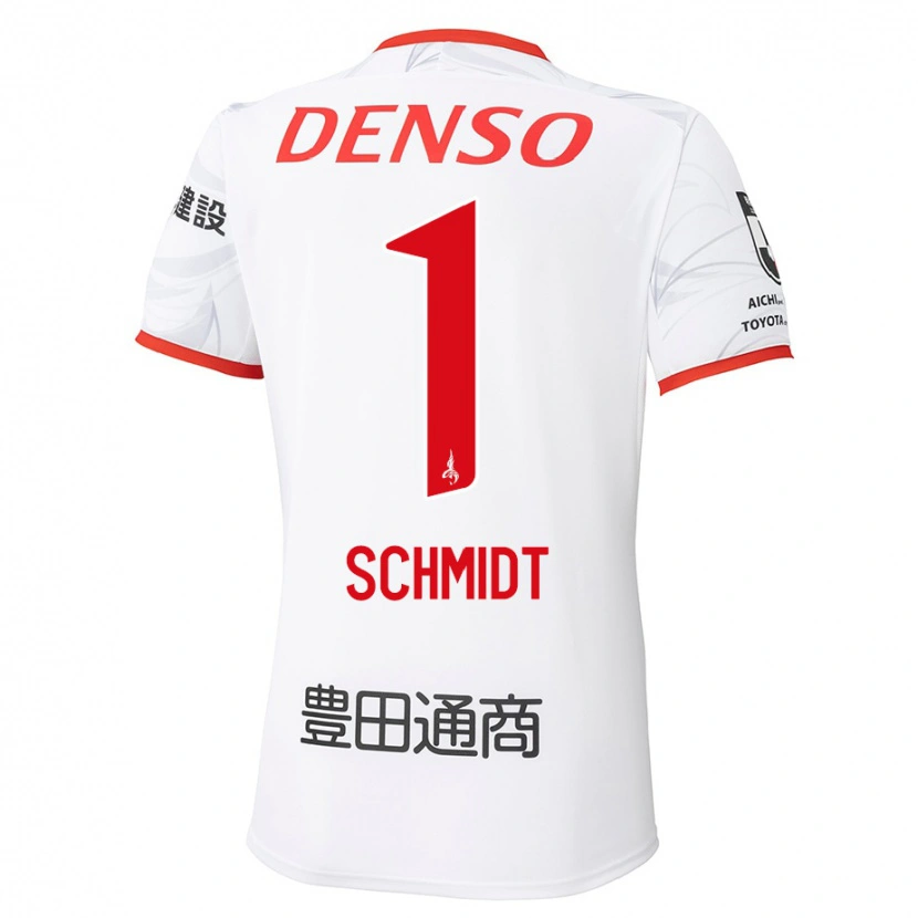 Danxen Mænd Daniel Schmidt #1 Rød Gul Udebane Spillertrøjer 2025/26 Trøje T-Shirt