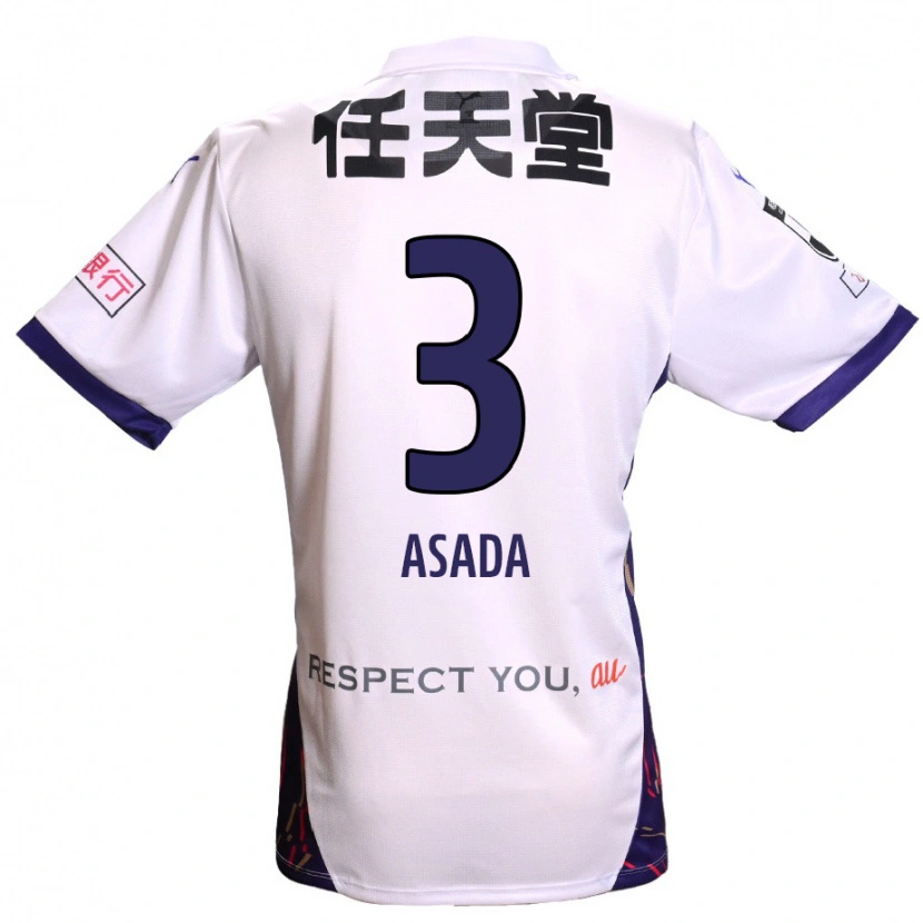 Danxen Mænd Shogo Asada #3 Lilla Hvid Sort Udebane Spillertrøjer 2025/26 Trøje T-Shirt