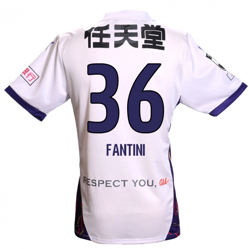 Danxen Mænd Akira Fantini #36 Lilla Hvid Sort Udebane Spillertrøjer 2025/26 Trøje T-Shirt