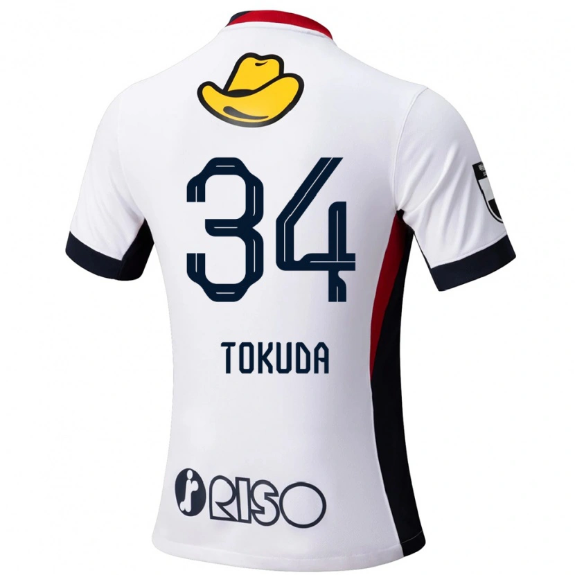 Danxen Mænd Homare Tokuda #34 Rød Sort Udebane Spillertrøjer 2025/26 Trøje T-Shirt