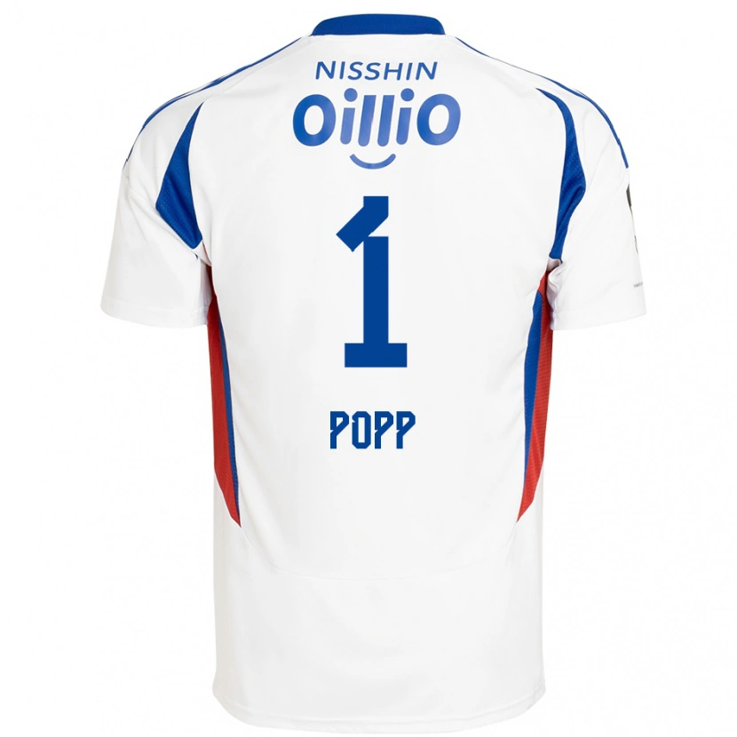 Danxen Mænd William Popp #1 Royal Blå Hvid Udebane Spillertrøjer 2025/26 Trøje T-Shirt