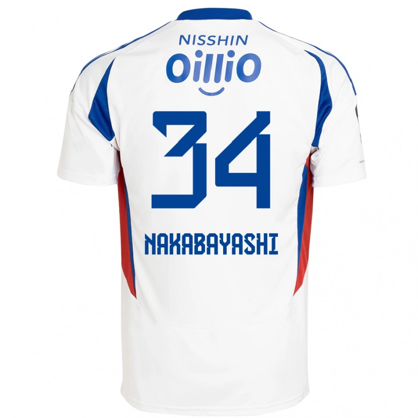 Danxen Mænd Hirotsugu Nakabayashi #34 Royal Blå Hvid Udebane Spillertrøjer 2025/26 Trøje T-Shirt