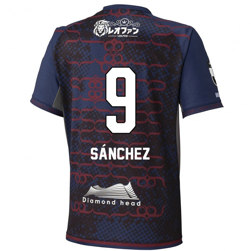 Danxen Mænd Jordi Sánchez #9 Rød Sort Udebane Spillertrøjer 2025/26 Trøje T-Shirt